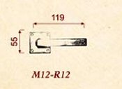 Giara deurkrukken M12/R12 op vierkant rozet 50mm, nat. brons