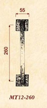 Giara-voordeurgreep-MT12-260-mm-op-vierkant-rozet-wit-brons