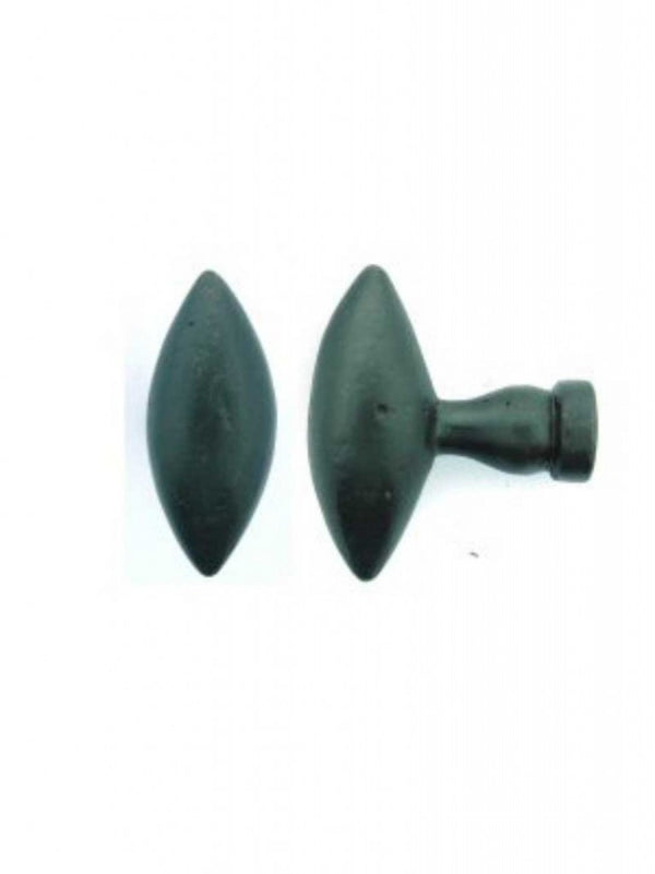CDF-meubelknop-ovaal-BT254-met-spitse-punt-60-mm-zwart