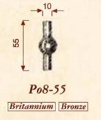 Giara-meubelknop-T-model-Po8-55-mm-Chemin-de-Fer-verouderd-zilver