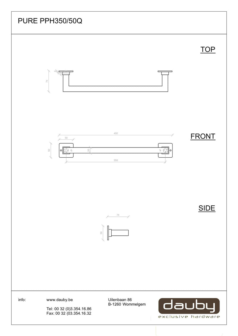 Pure-deurgreep-op-vierkant-rozet-PPH350-50Q-wit-brons