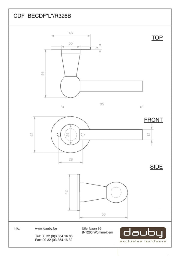 CDF-deurkrukken-BECDF-TL-model-op-rond-rozet- zwart