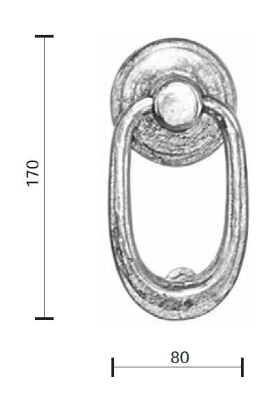 Fama voordeurklopper ovaal BT1529, natuur brons