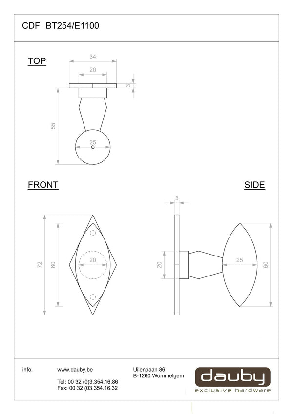 CDF-knopkrukken-BT254-ovaal-spitse-punt-op-ruit-rozet-smeedijzer