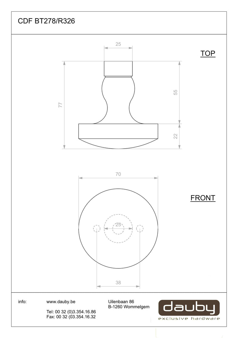 CDF-voordeurknop-BT278-70-mm-roest