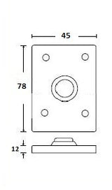 Kirkpatrick beldrukker rechthoekig 45x78 mm, zwart