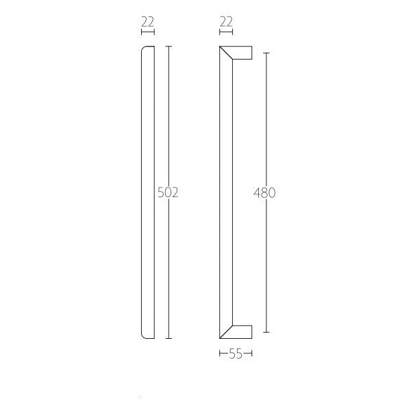 PB423 grepen incl. paarsgewijs bevest.. RVS mat