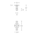 PBTL22/50 deurkr T+L 22mm op gev.roz.(L=LW) RVSmat/eiken zw.