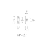 HP-RB IP sluithaak voor raamboom, RVS mat