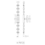 K-PBT20 krukespagnolet recht T-model20 RW, RVS mat