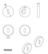 Fama sleutelrozet MG9005 rond, groen brons