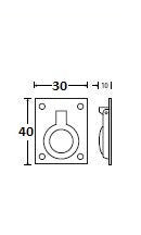 Meubel luikring 40 x 30 mm, nikkel mat
