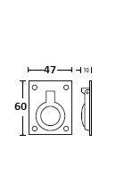 Meubel luikring 60 x 47 mm, nikkel mat