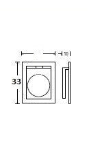 Meubel trekring met achterplaatje 33 mm, messing ongelakt