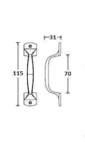 Meubelgreep opschroevend 115 mm, chroom glans