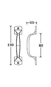 Meubelgreep opschroevend 130 mm, nikkel mat