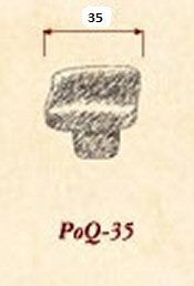 Giara meubelknop PoQ-35 vierkant glad 30x30 mm, verouderd zilver