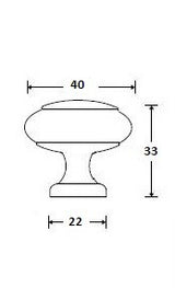 Meubelknop rond ribbel 40 mm, blank beuken