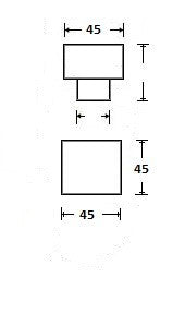 Pure-meubelknop-vierkant-PQ-45-mm-wit-brons