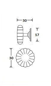 Meubelknop model ster 30 mm, nikkel glans