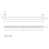 PB23/320 meubelgreep 320 mm, RVS mat