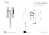 PB230 hefschuifdeurbeslag blind, RVS mat