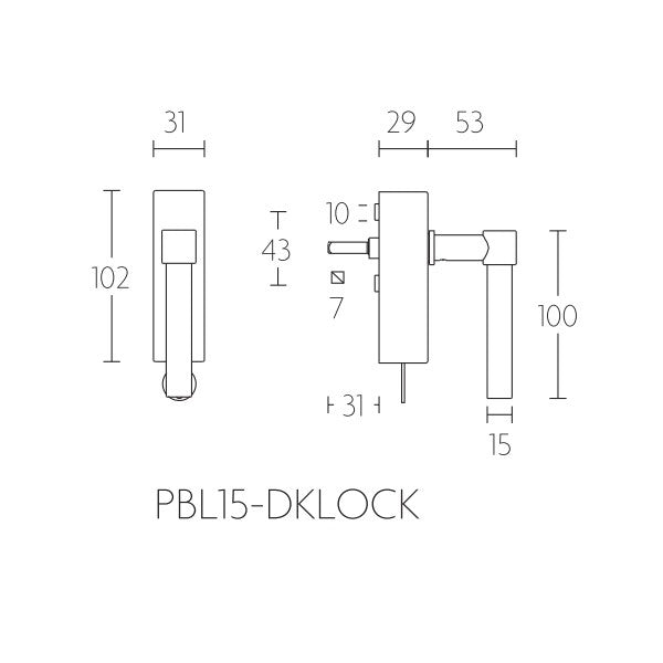 PBL15-DKLOCK draaikiep raamkruk afsluitbaar mat wit