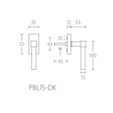 PBL15-DK draaikiep raamkruk niet afsl. mat zwart