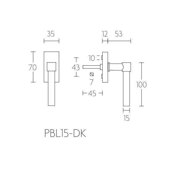 PBL15-DK draaikiep raamkruk niet afsl. mat wit