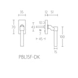 PBL15FDK draaikiep raamkruk verkr. niet afsl. R/L, RVS mat