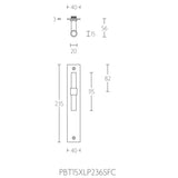 PBT15XLP236 deurkrukken ong.op br.langsch. Sl. gat, mat zw.