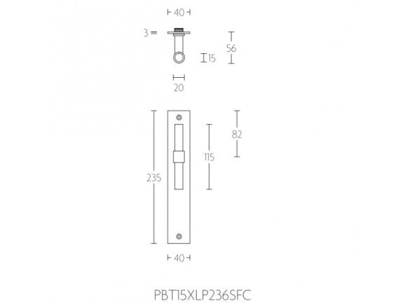 PBTL15XLP236 deurkrukken ong. op br.langsch. PC gat, RVSmat
