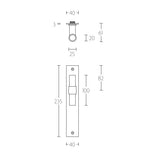 PBT20VP236 knop vast op breed schild sl. 72mm, mat zwart