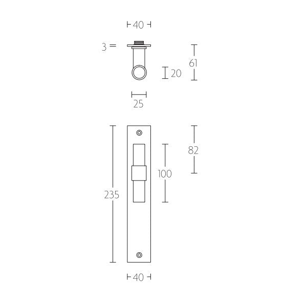 PBT20P236 deurkrukken ongev. op br.langsch. V&B63mm, RVS mat