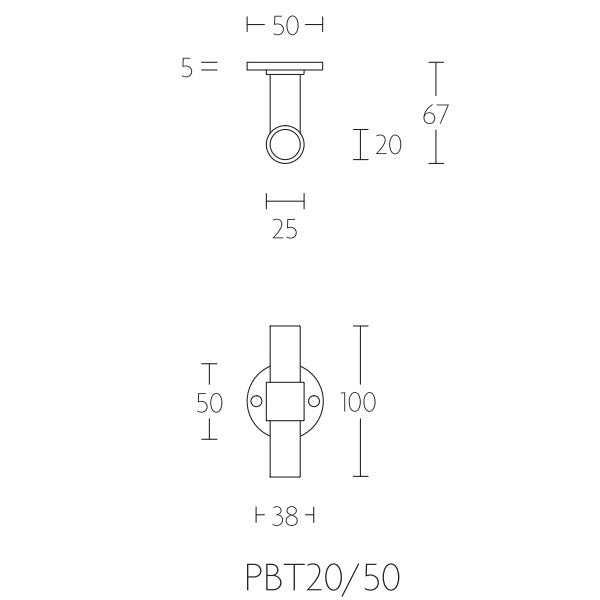 PBT20/50 deurkrukken geveerd op rond rozet, mat zwart