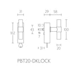 PBT20-DKLOCK draaikiep raamkruk afsluitbaar RVS mat