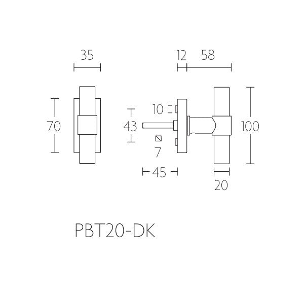 PBT20-DK draaikiep raamkruk niet afsl. mat wit