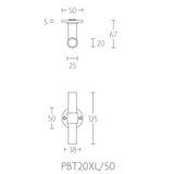 PBT20XL/50 deurkrukken geveerd op rond rozet, mat zwart