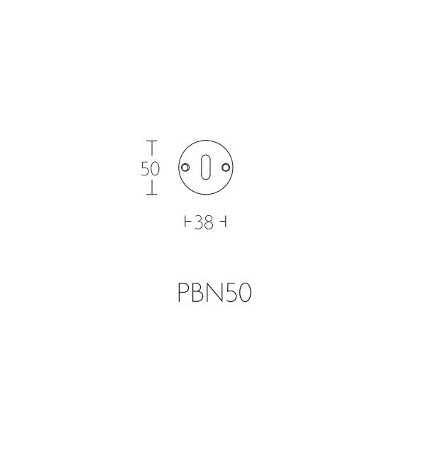 PBN50 sleutelrozet rond 50x5 mm, mat zwart