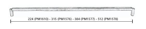 Fama-meubelgreep-strak-PM1616-384-mm-natuur-brons