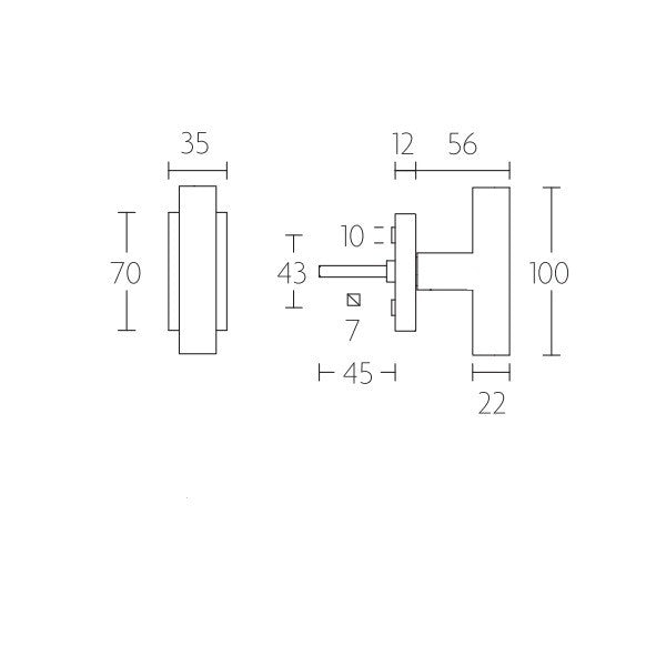 PBT23-DK raamkruk T-model niet afsl. RVS mat
