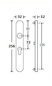 Noway VH buitenschild ov/sm kruk PC 72 SKG***, mess. gelakt