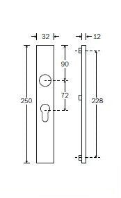 Noway VH buitenschild re/sm kruk PC 72 SKG***, mess. gelakt