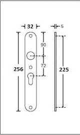 Noway VH binnenschild ov/sm kruk PC 72, messing gelakt