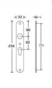 Noway VH binnenschild ov.sm. kruk pc 92, chroom glans