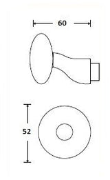 Noway vaste knop rond plat verkropt, chroom glans
