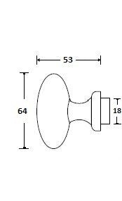 Noway vaste knop ei model, chroom glans