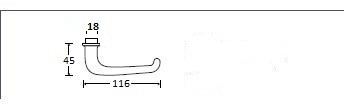 Amstelland deurkrukken Sabel 110 mm excl. roz, chroom glans