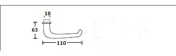 Delftland deurkrukken boot 110 mm excl. rozet, zwart