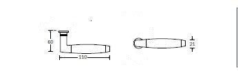 Eemland deurkrukken 110mm excl. rozetten, messing ongel/teak